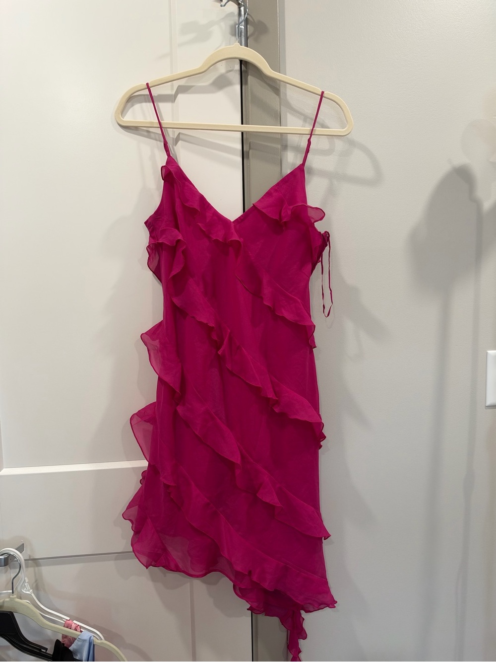 Abercrombie- Women’s Fuchsia Ruffle Slip Dress